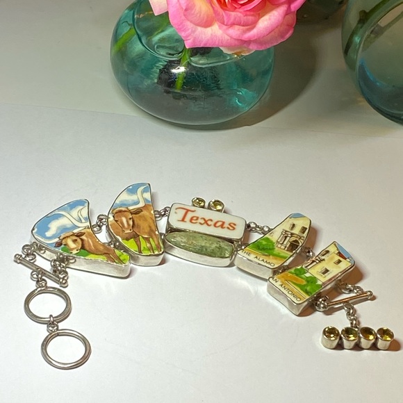 Texas Citrine Sterling Silver Toggle Bracelet - Picture 13 of 14